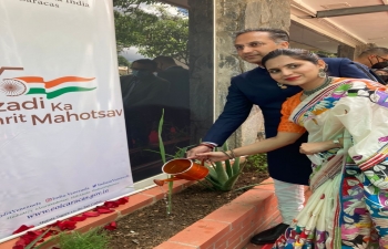 Ambassador Abhishek Singh and his spouse Meghna Singh inaugurated a garden corner in the Embassy dedicated to Ayurvedic plants